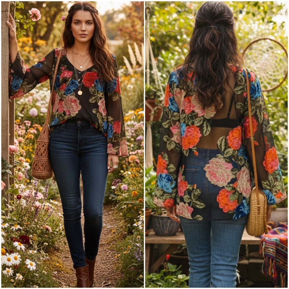 Show Me Your Mumu Hippie Dippie Burnout Velvet Top